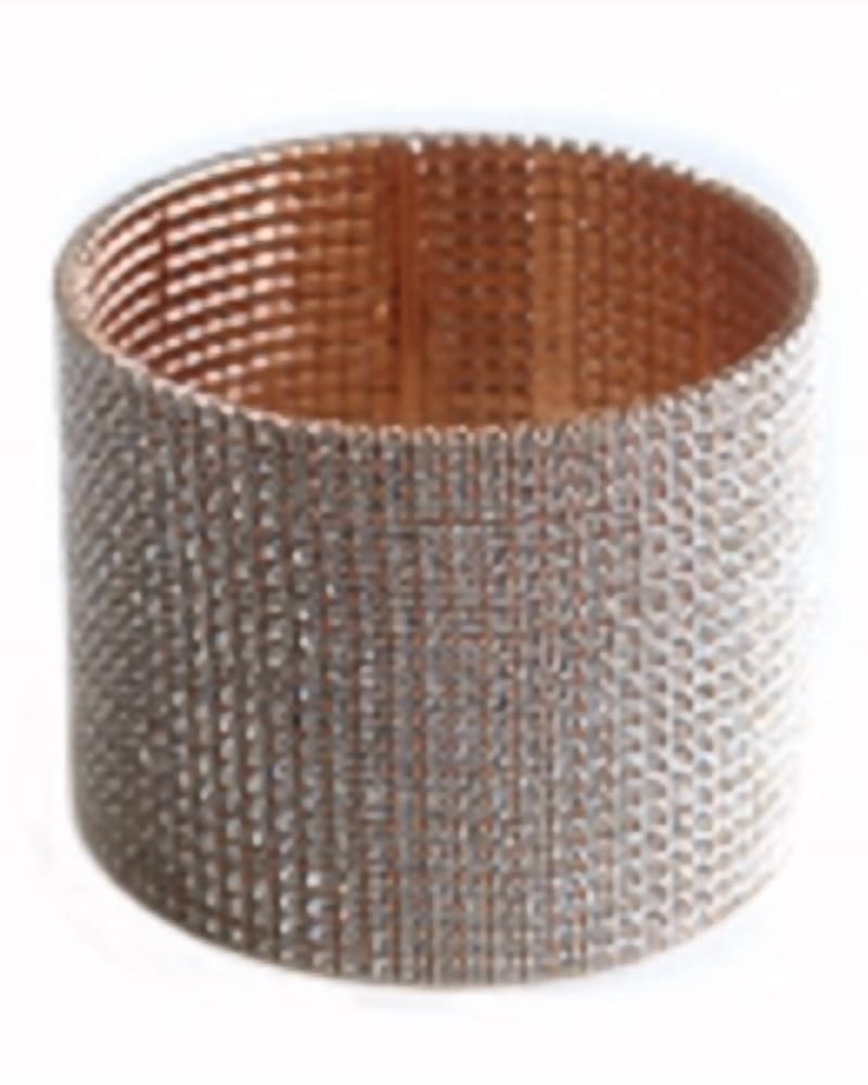 Front of a size O/S Crystal Cuff Large in Rose Gold in Rose Gold by Pin & Tube. | dia_product_style_image_id:330575